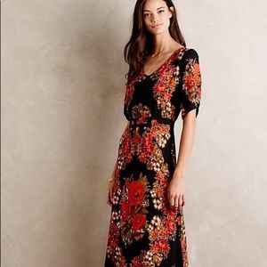 Anthropologie Paper Crown Wreathed Maxi Dress